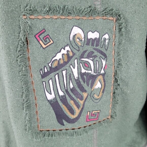 VTG C.A. Sport Green 100% Silk Lightweight Buttoned Lined Jacket Safari Large L - Picture 11 of 16